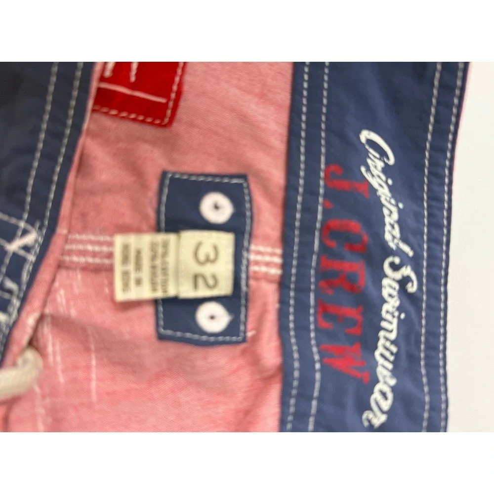J. Crew Mens Red Hawaiian Islands‎ Cargo Board Shorts Swim Size 32